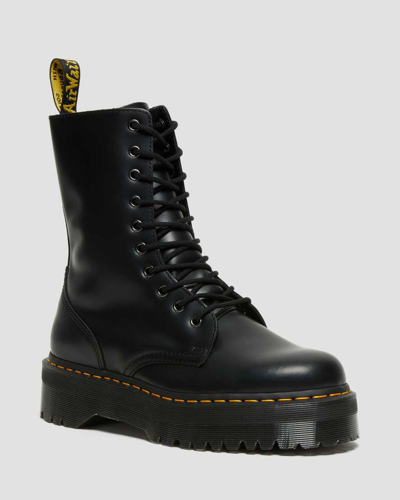 Shop Dr. Martens' Jadon Hi Boot Smooth Leather Platforms In Schwarz