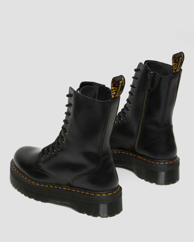 Shop Dr. Martens' Jadon Hi Boot Smooth Leather Platforms In Schwarz