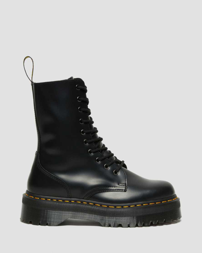 Shop Dr. Martens' Jadon Hi Boot Smooth Leather Platforms In Schwarz