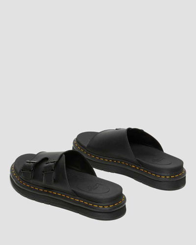 Shop Dr. Martens' Dax Men's Leather Slide Sandals In Black