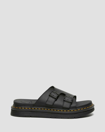 Shop Dr. Martens' Dax Men's Leather Slide Sandals In Black