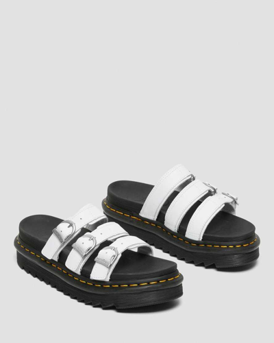 Shop Dr. Martens' Blaire Leather Slide Sandals In White