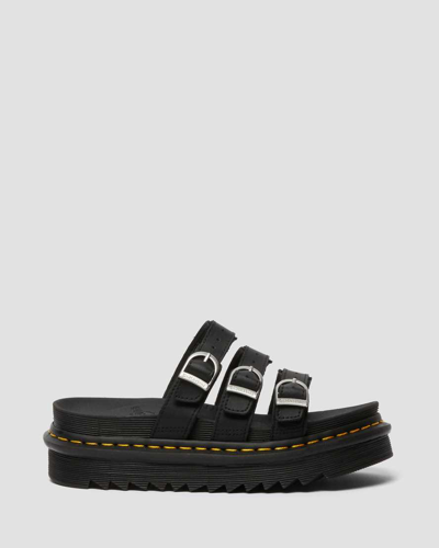 Shop Dr. Martens' Blaire Leather Slide Sandals In Black