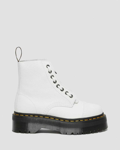 Shop Dr. Martens' Sinclair Milled Nappa Leather Platform Boots In White