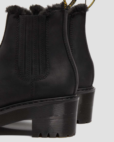 Shop Dr. Martens' Women's Rometty Faux Fur Leather Chelsea Boots In Black