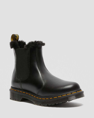 Shop Dr. Martens' 2976 Leonore Faux Fur Lined Chelsea Boots In Schwarz/grau