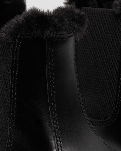 Shop Dr. Martens' 2976 Leonore Faux Fur Lined Chelsea Boots In Schwarz/grau