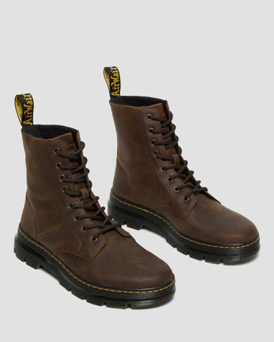 Dr. Martens Combs Crazy Horse Leather Casual Boots In Brown