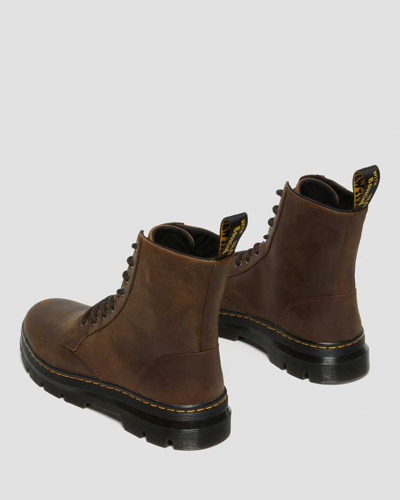 Dr. Martens Combs Crazy Horse Leather Casual Boots In Brown