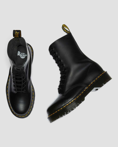 Shop Dr. Martens' 1490 Bex Smooth Leather Mid Calf Boots In Black