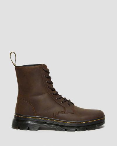 Dr. Martens Combs Crazy Horse Leather Casual Boots In Brown