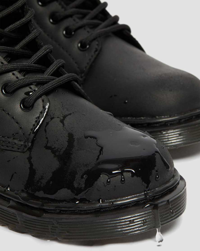 Dr. Martens' Junior 1460 Faux Fur Lined Boots In Black