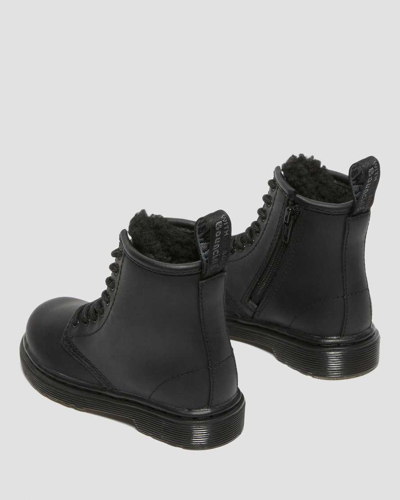 Dr. Martens' Toddler 1460 Faux Fur Lined Boots In Black