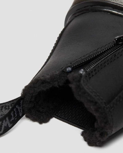 Dr. Martens' Toddler 2976 Faux Fur Lined Chelsea Boots In Schwarz
