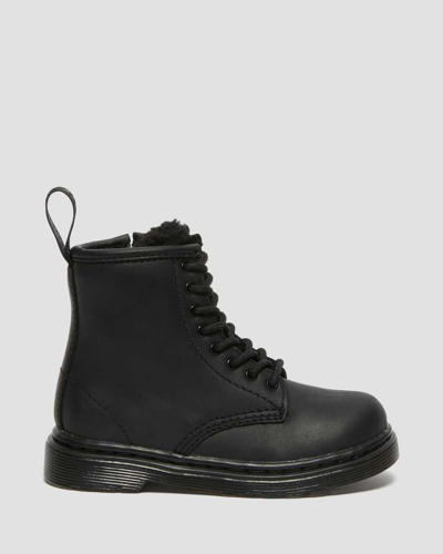 Shop Dr. Martens' Toddler 1460 Faux Fur Lined Boots In Black