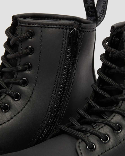 Dr. Martens' Junior 1460 Faux Fur Lined Boots In Black
