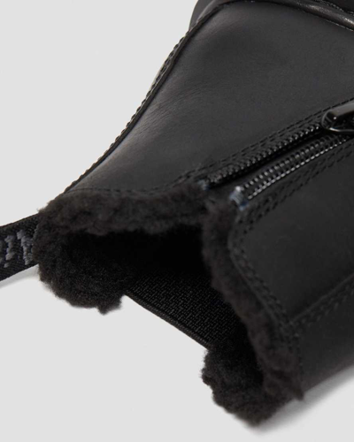 Dr. Martens' Junior 2976 Faux Fur Lined Chelsea Boots In Black