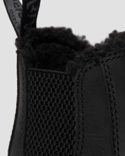 Dr. Martens' Toddler 2976 Faux Fur Lined Chelsea Boots In Schwarz