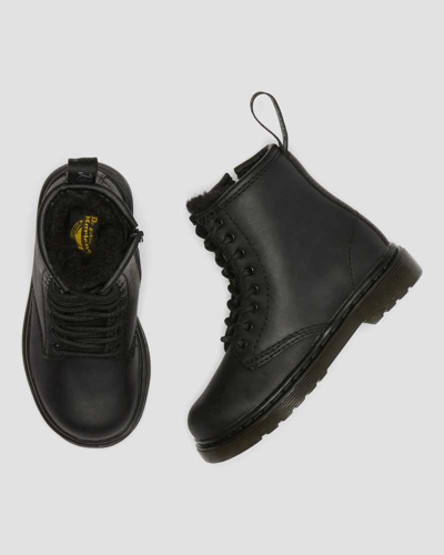Dr. Martens' Toddler 1460 Faux Fur Lined Boots In Black