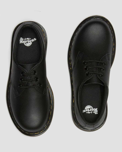 Dr. Martens' Junior 1461 Softy T Leather Shoes In Black