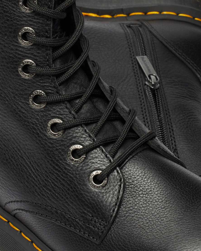 Dr. Martens Black Leather Jadon Pisa Platform Boots In Schwarz