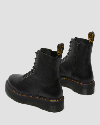 Dr. Martens Black Leather Jadon Pisa Platform Boots In Schwarz