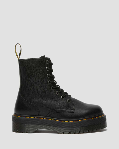Dr. Martens Black Leather Jadon Pisa Platform Boots In Schwarz