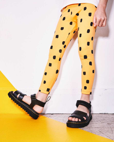 Dr. Martens' Klaire Chunky-strap Leather Sandals 6-10 Years In Black