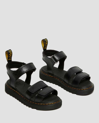 Shop Dr. Martens' Junior Klaire Leather Strap Sandals In Black