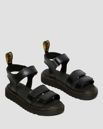 Dr. Martens' Klaire Chunky-strap Leather Sandals 6-10 Years In Black