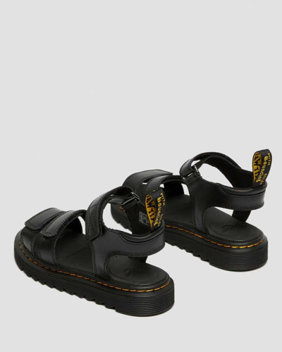 Dr. Martens' Klaire Chunky-strap Leather Sandals 6-10 Years In Black