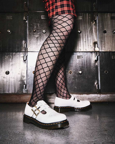 Shop Dr. Martens' 8065 Smooth Leather Mary Jane Shoes In White