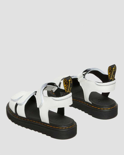 Shop Dr. Martens' Junior Klaire Leather Strap Sandals In White