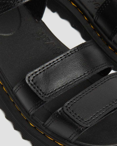 Shop Dr. Martens' Junior Klaire Leather Strap Sandals In Black