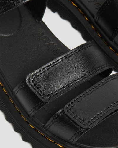 Dr. Martens' Klaire Chunky-strap Leather Sandals 6-10 Years In Black