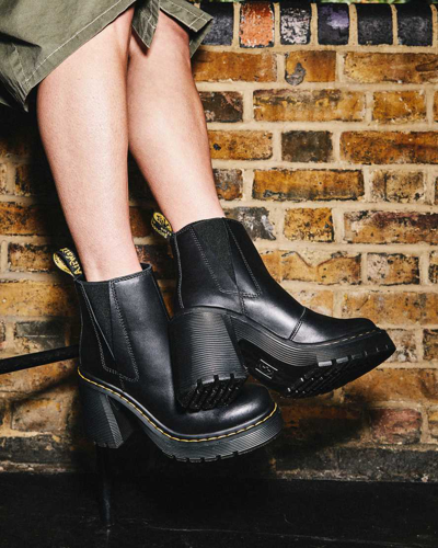 Shop Dr. Martens' Spence Leather Flared Heel Chelsea Boots In Black