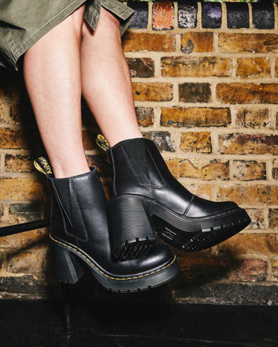 Shop Dr. Martens' Damen Spence Leder Chelsea-stiefel Mit Absatz In Black