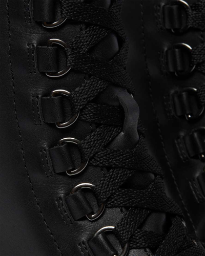 Dr. Martens' Chesney Leather Flared Heel Lace Up Boots In Black