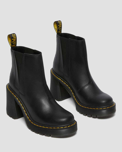 Shop Dr. Martens' Spence Leather Flared Heel Chelsea Boots In Black