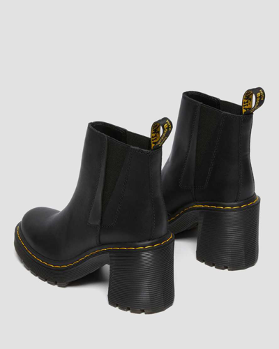 Shop Dr. Martens' Damen Spence Leder Chelsea-stiefel Mit Absatz In Black