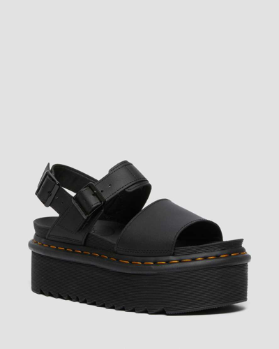 Shop Dr. Martens' Voss Women's Leather Strap Platform Sandals In Schwarz