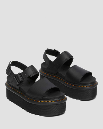 Shop Dr. Martens' Voss Women's Leather Strap Platform Sandals In Schwarz