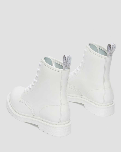 Shop Dr. Martens' Women's 1460 Mono Patent Leather Lace Up Boots In White