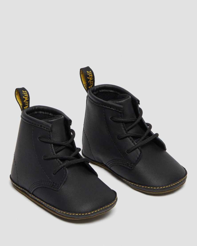Dr. Martens' Newborn 1460 Auburn Leather Booties Boots In Black
