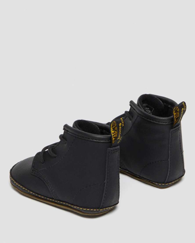 Dr. Martens' Newborn 1460 Auburn Leather Booties Boots In Black