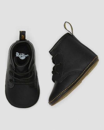 Dr. Martens' Newborn 1460 Auburn Leather Booties Boots In Black