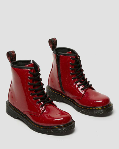 Shop Dr. Martens Junior's 1460 Glitter Lace Up Boots In Red