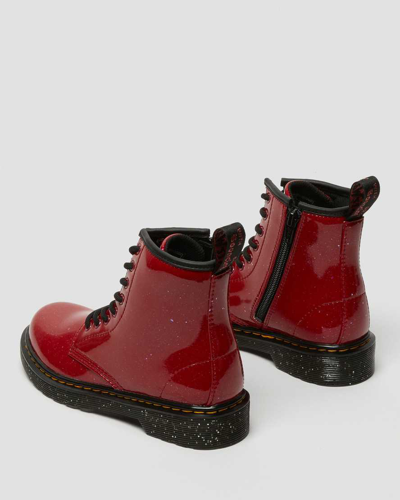 Shop Dr. Martens Junior's 1460 Glitter Lace Up Boots In Red