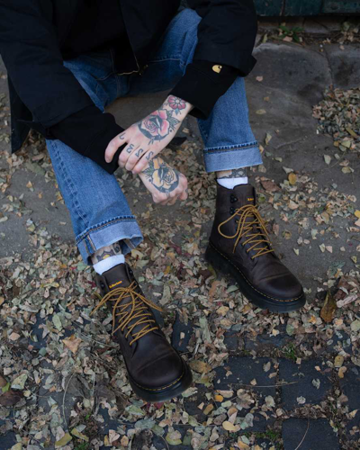 Shop Dr. Martens' Tarik Crazy Horse Leather Utility Boots In Brown