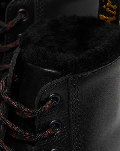 Shop Dr. Martens' Barton Shearling Lined Leather Boots In Black